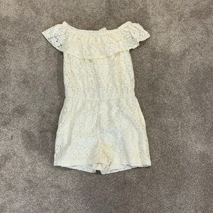 White flower lace romper